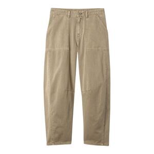 Gap Women's 20 Mid Rise Twill Barrel Leg Pants Hayes Brown 100% Cotton Fall 2024